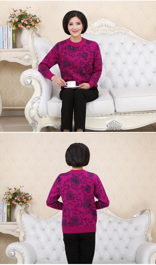 中老年女装妈妈装加厚女半高领羊绒衫内蒙古产针织